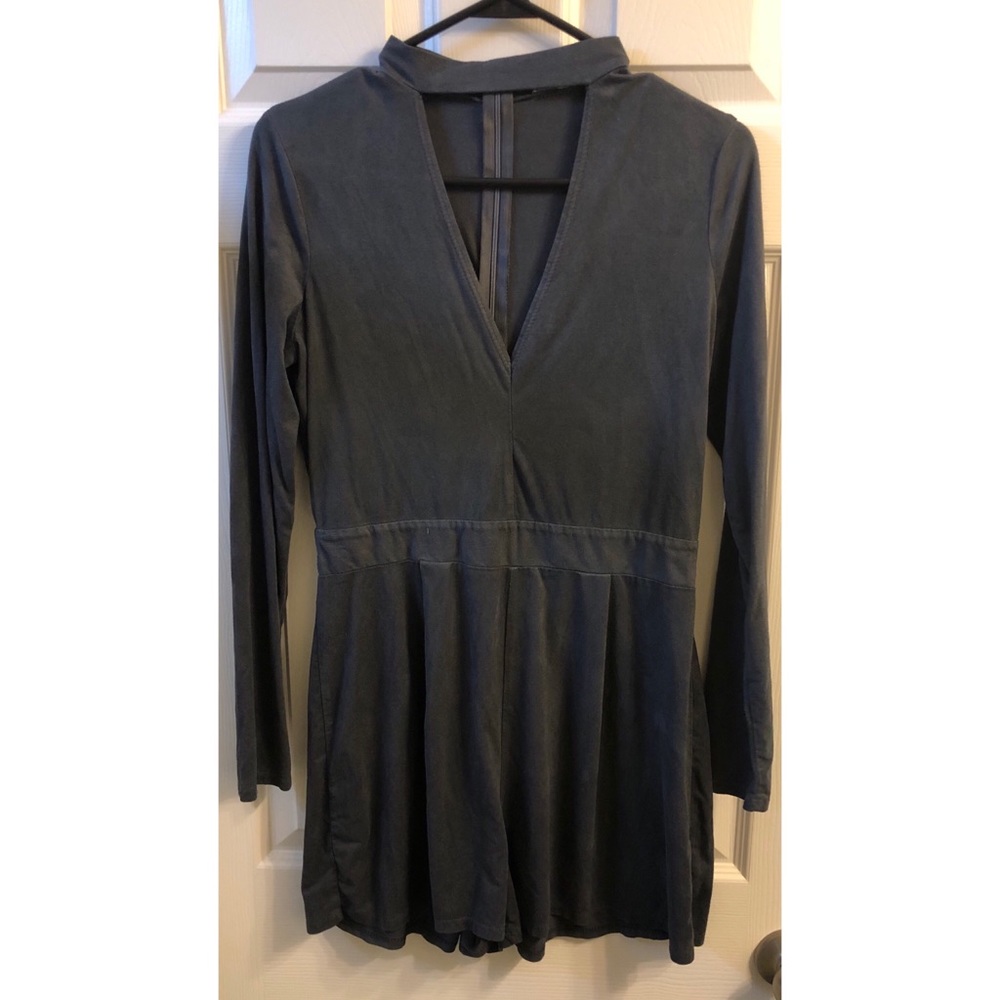 Charlotte Russe Gray Felt Short Romper - Size L